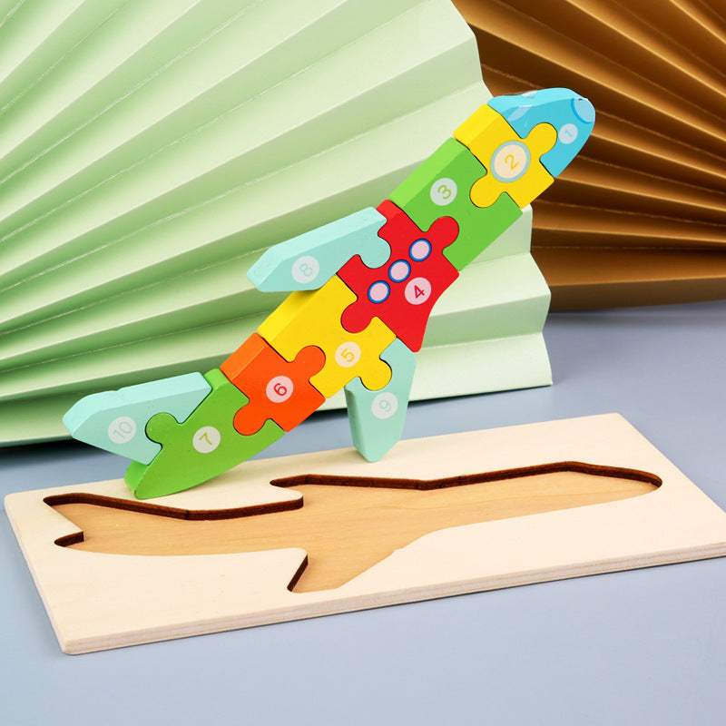 Children’s Cartoon Number Animal Puzzle Aircraft