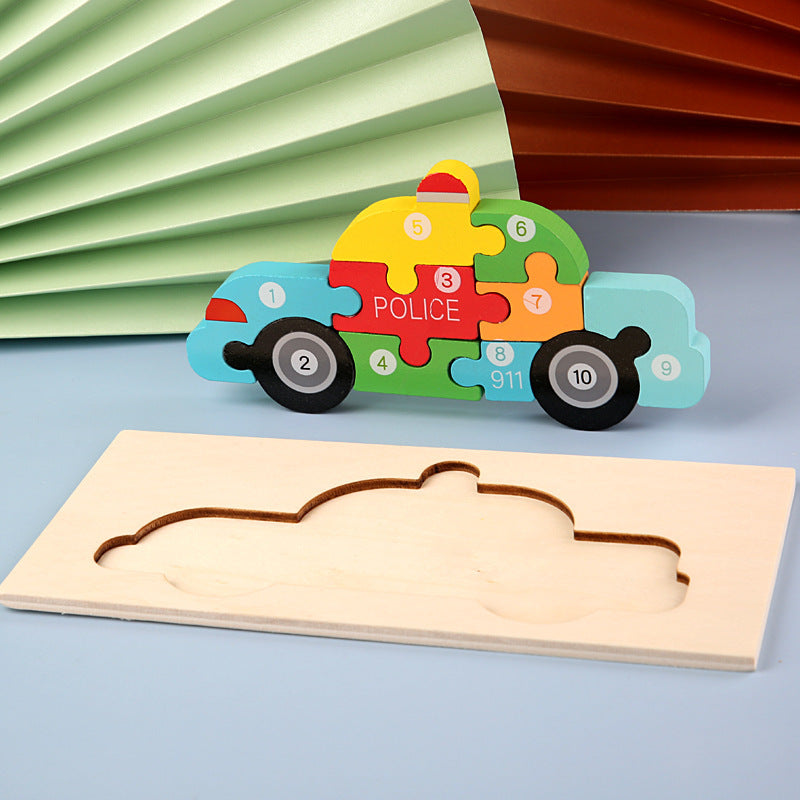Children’s Cartoon Number Animal Puzzle Police car