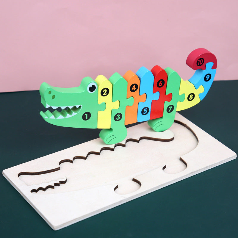 Children’s Cartoon Number Animal Puzzle Crocodile
