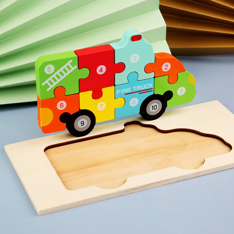 Children’s Cartoon Number Animal Puzzle Ambulance