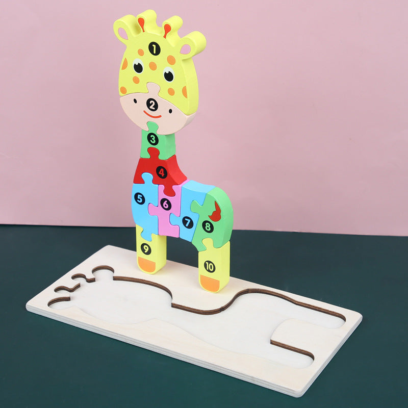 Children’s Cartoon Number Animal Puzzle Giraffe