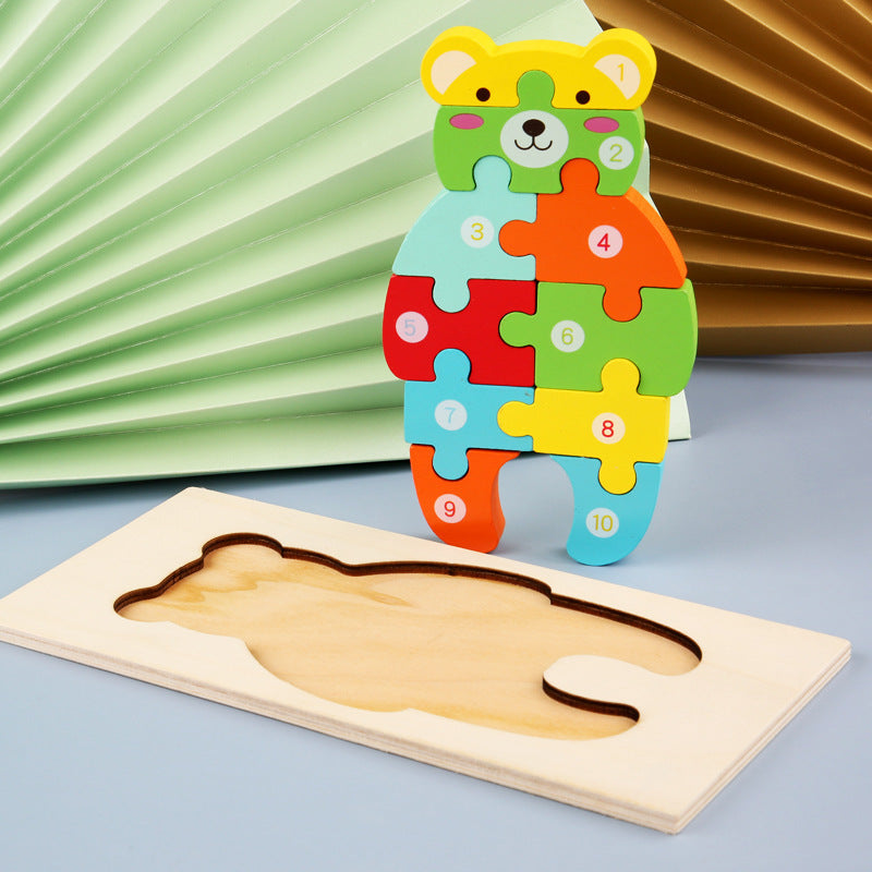 Children’s Cartoon Number Animal Puzzle Little bear