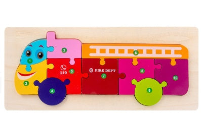 Children’s Cartoon Number Animal Puzzle Fire truck