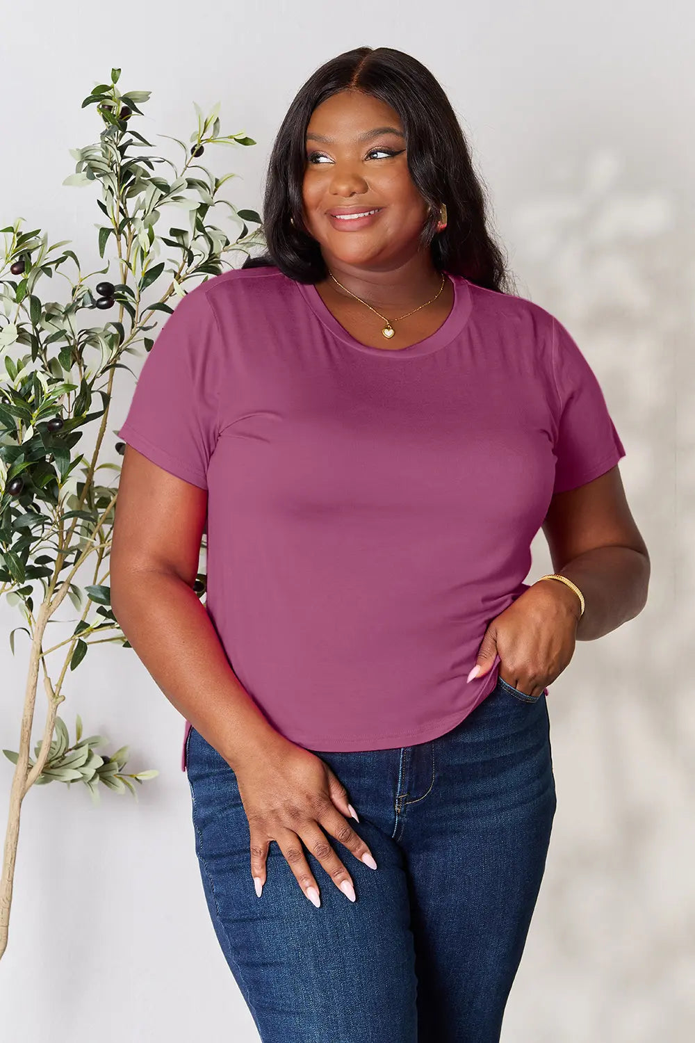 Basic Bae Full Size Round Neck Short Sleeve T Shirt Plus