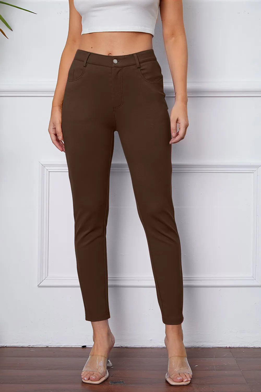 StretchyStitch Pants by Basic Bae Mocha / S