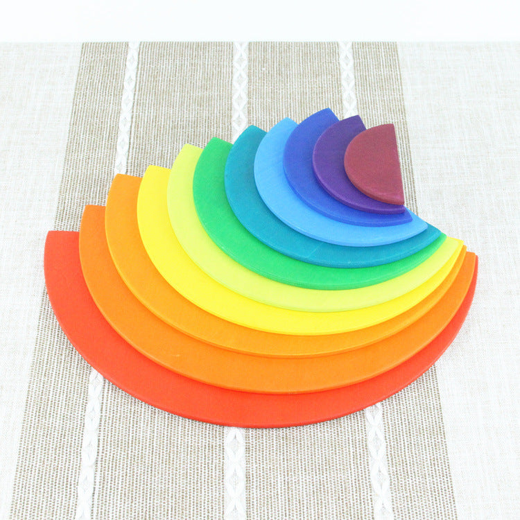 Jigsaw Puzzle Large 12 piece Arch Bridge Rainbow Building Blocks Early Childhood Education Toys Semicircle11pcs