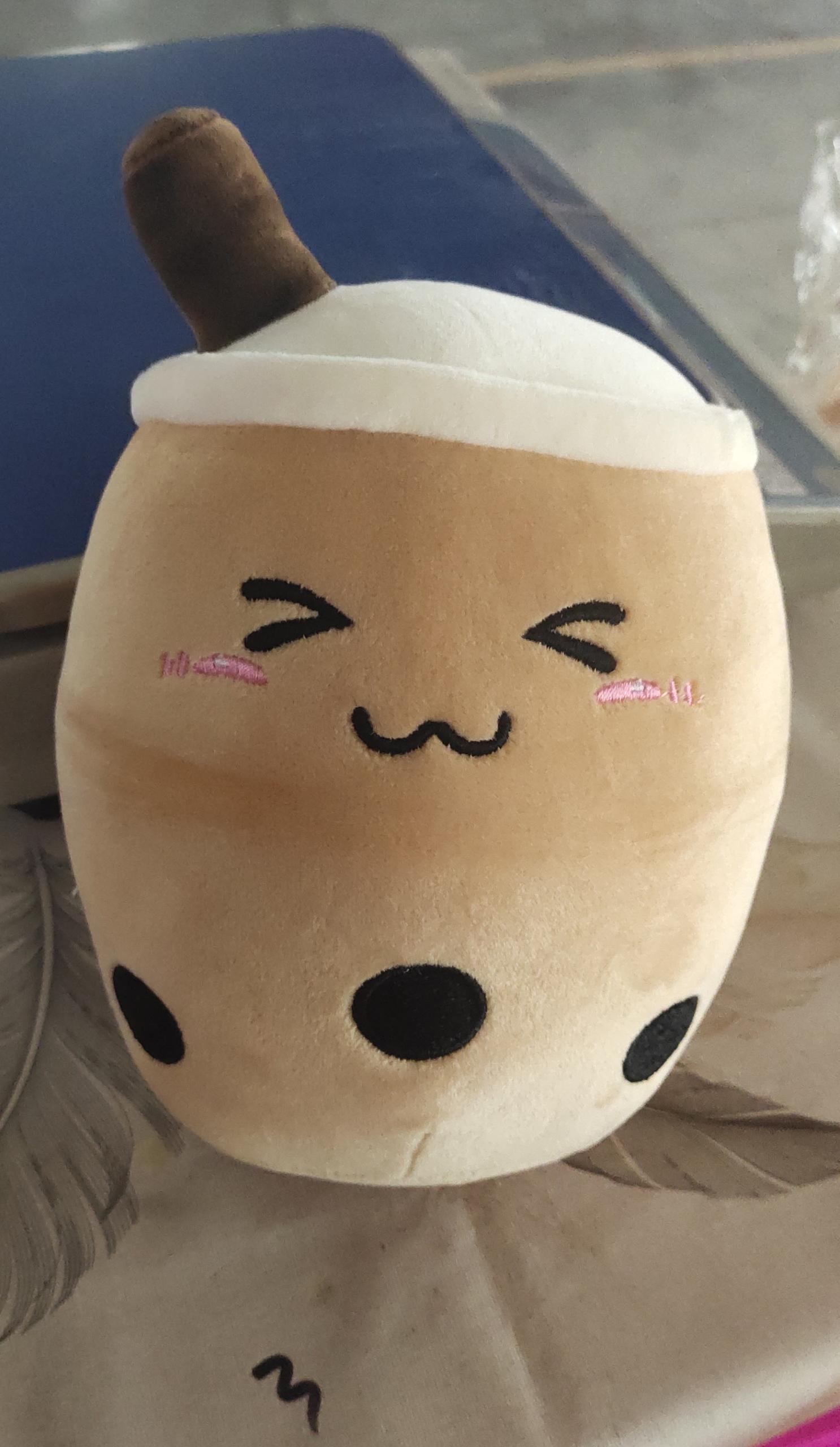 Cute Fruit Drink Plush Stuffed Soft Strawberry Milk Tea Boba Cup Toy Bubble Pillow Cushion Kids Gift