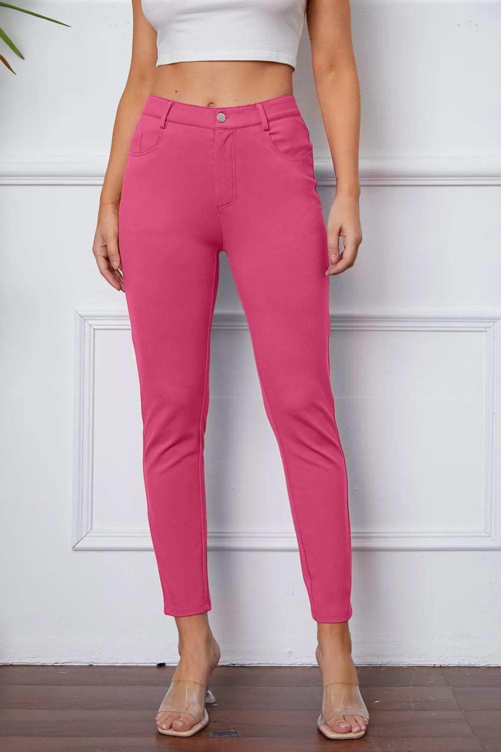 StretchyStitch Pants by Basic Bae Pink / S