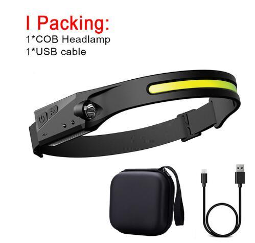 COB LED Induction Riding Headlamp Flashlight USB Rechargeable Waterproof Camping Headlight With All Perspectives
