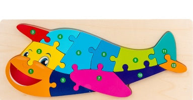 Children’s Cartoon Number Animal Puzzle Plane