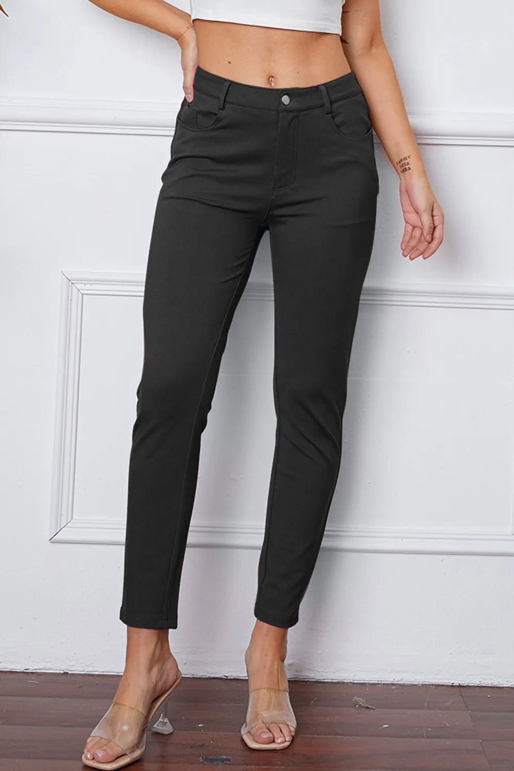 StretchyStitch Pants by Basic Bae Gray / S