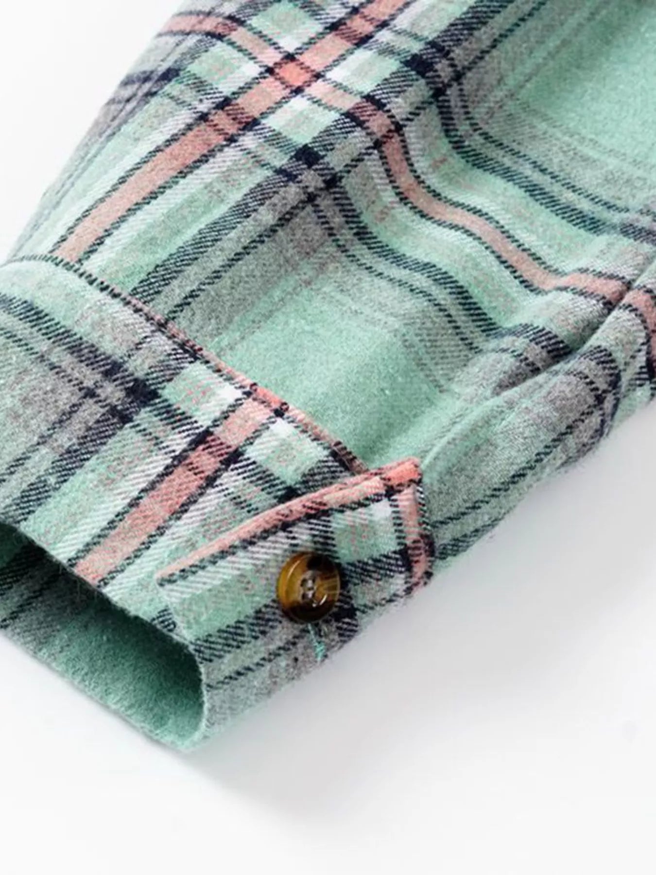 Plaid Button Up Hooded Shirt
