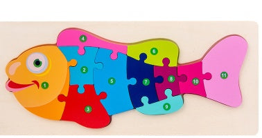 Children’s Cartoon Number Animal Puzzle Small fish