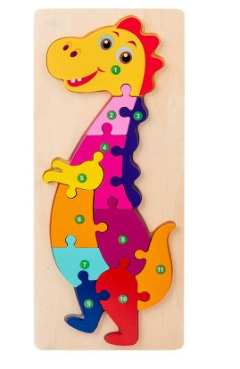 Children’s Cartoon Number Animal Puzzle Tyrannosaurus