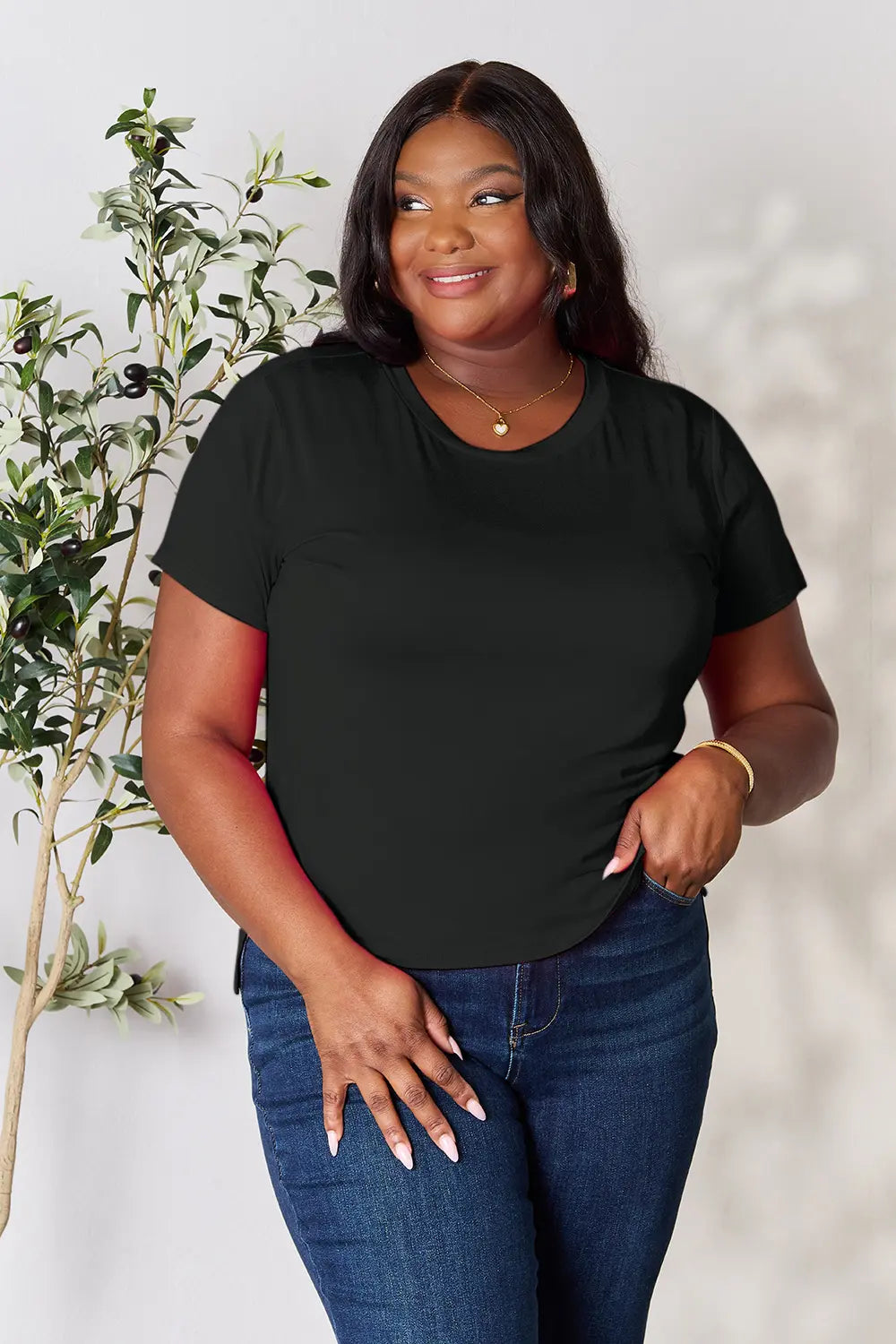 Basic Bae Full Size Round Neck Short Sleeve T Shirt Plus