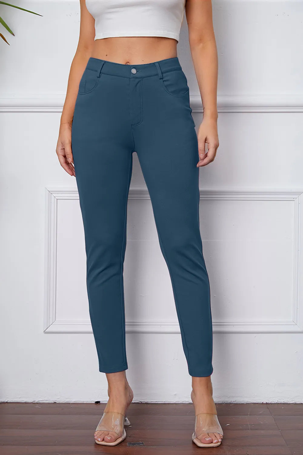 StretchyStitch Pants by Basic Bae Dusty Blue / S