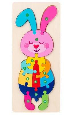 Children’s Cartoon Number Animal Puzzle Rabbit