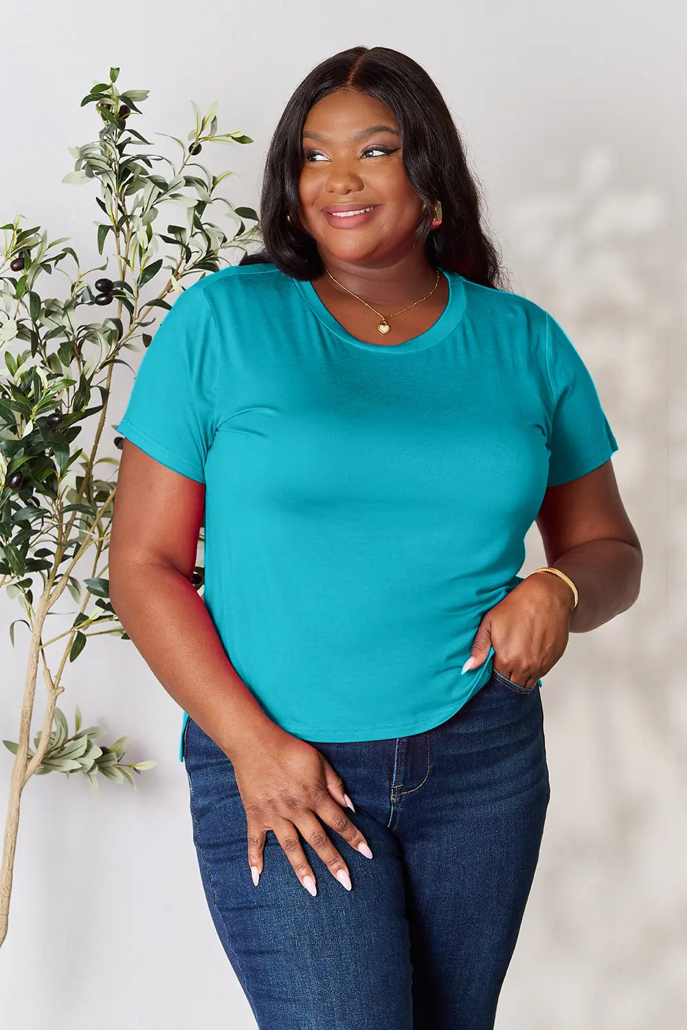 Basic Bae Full Size Round Neck Short Sleeve T Shirt Plus