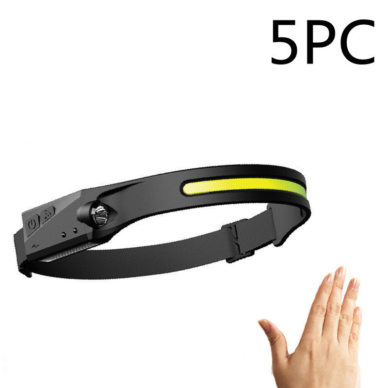COB LED Induction Riding Headlamp Flashlight USB Rechargeable Waterproof Camping Headlight With All Perspectives