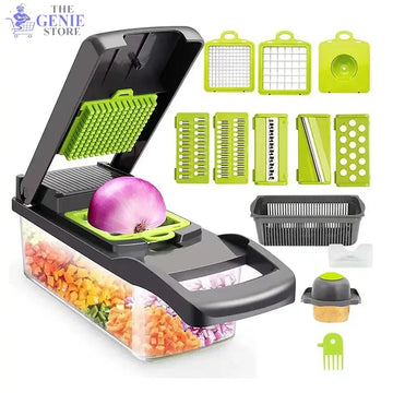 Slice, Shred, Spiralize: Revolutionize Meal Prep with the Ultimate 15-in-1 Multi Slicer Set! - The Genie Store