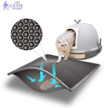 Stop the Mess: How This Double-Layer Cat Litter Mat Saves Your Floors (and Sanity) - The Genie Store