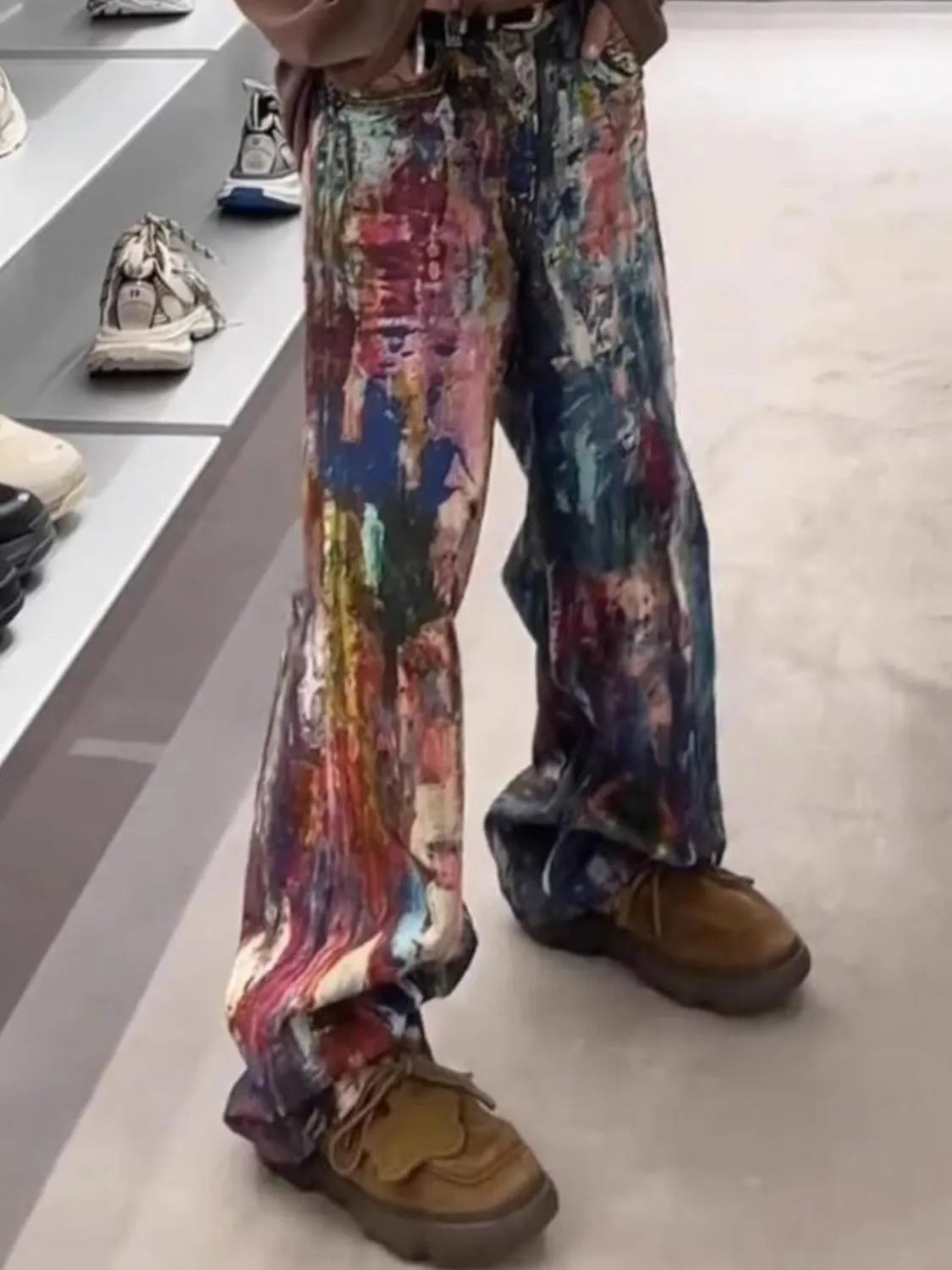 Men’s Full Size Colorful Wide Leg Jeans Plus
