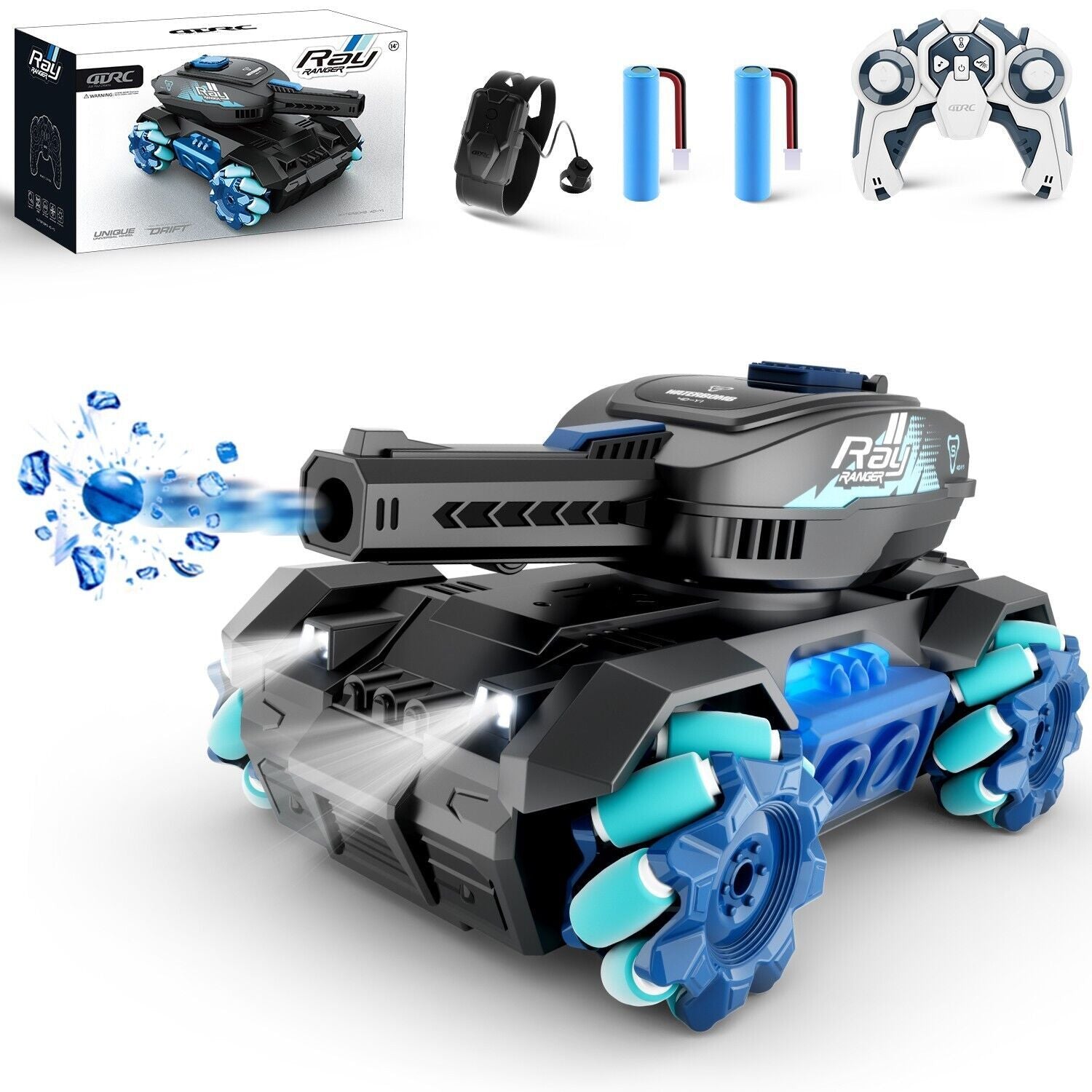 RC Tank Toys Four Wheel Drive Remote Control Car 2.4G Gesture Water Bomb As shown in the picture