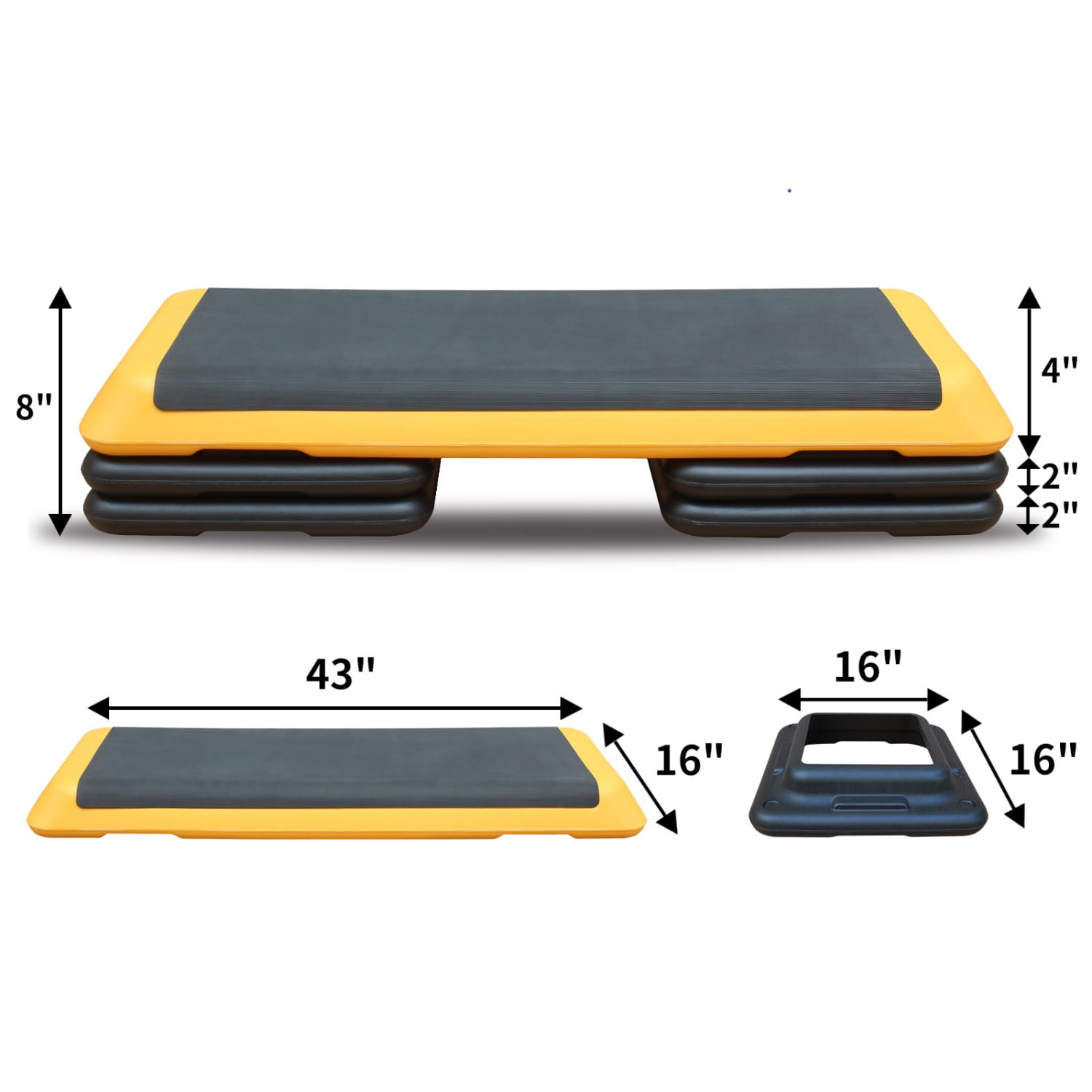 Adjustable Aerobic Stepper Fitness With 4 Lifts And Exercise Platform Trainer