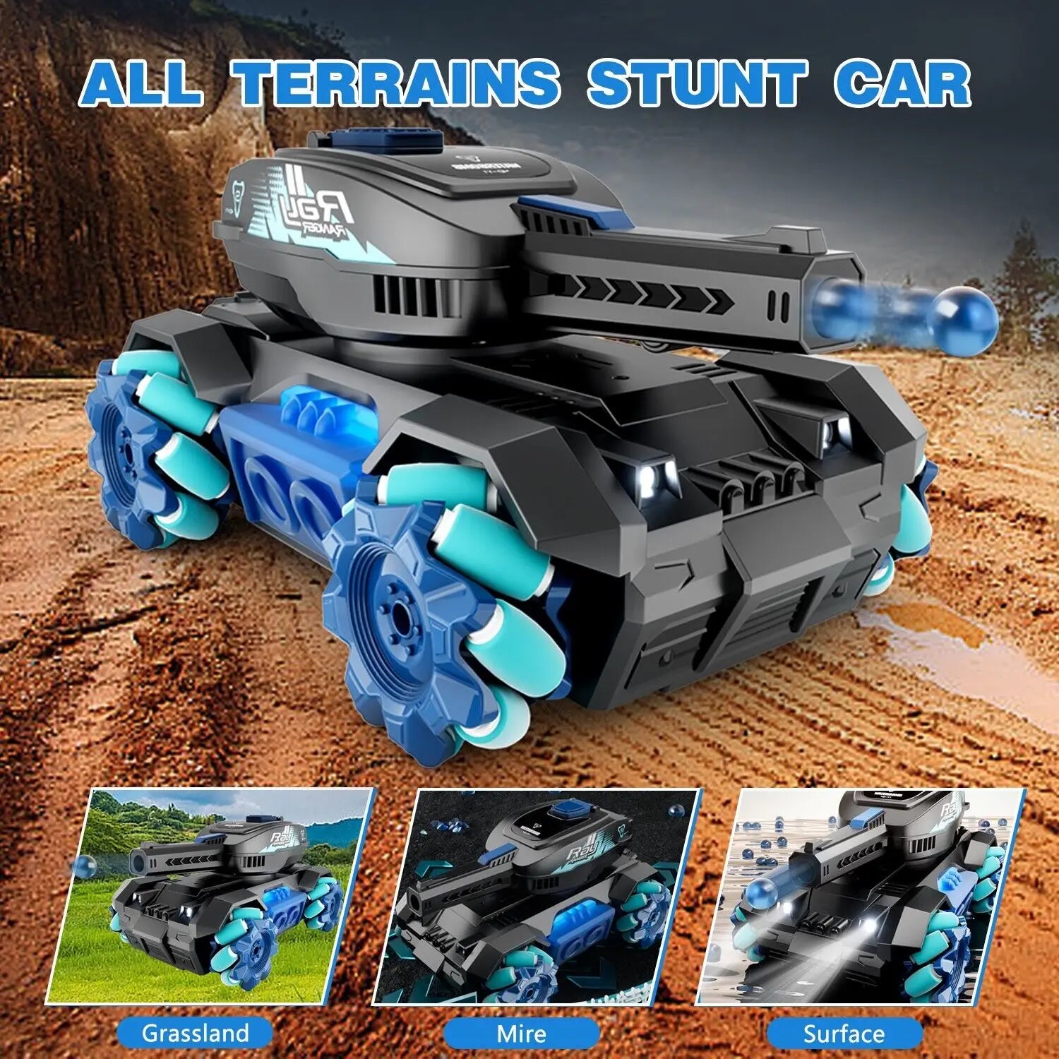 RC Tank Toys Four Wheel Drive Remote Control Car 2.4G Gesture Water Bomb