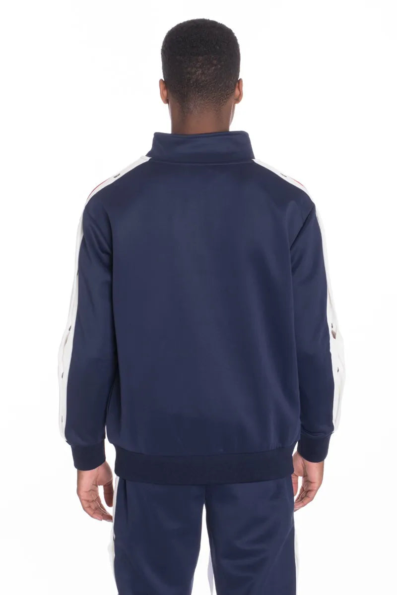 WEIV Men’s Zip Up Jacket with Side Snap Sleeve