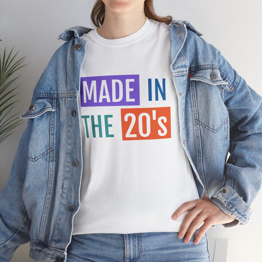 Made in the 20's Unisex Heavy Cotton Tee, Retro T-Shirt, Vintage Fashion, Birthday Gift, Casual Wear, Nostalgia Tee