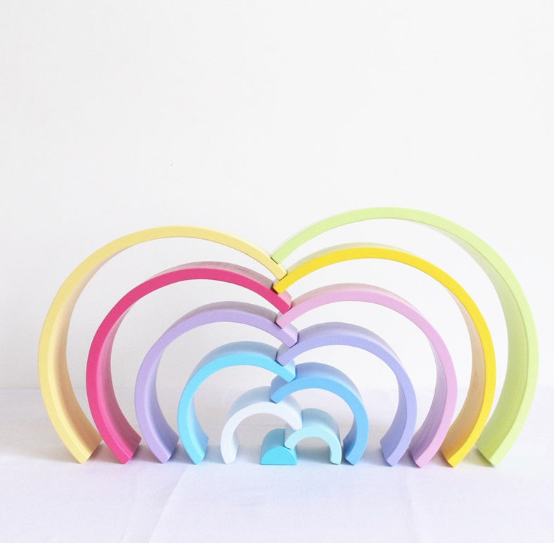 Jigsaw Puzzle Large 12 piece Arch Bridge Rainbow Building Blocks Early Childhood Education Toys