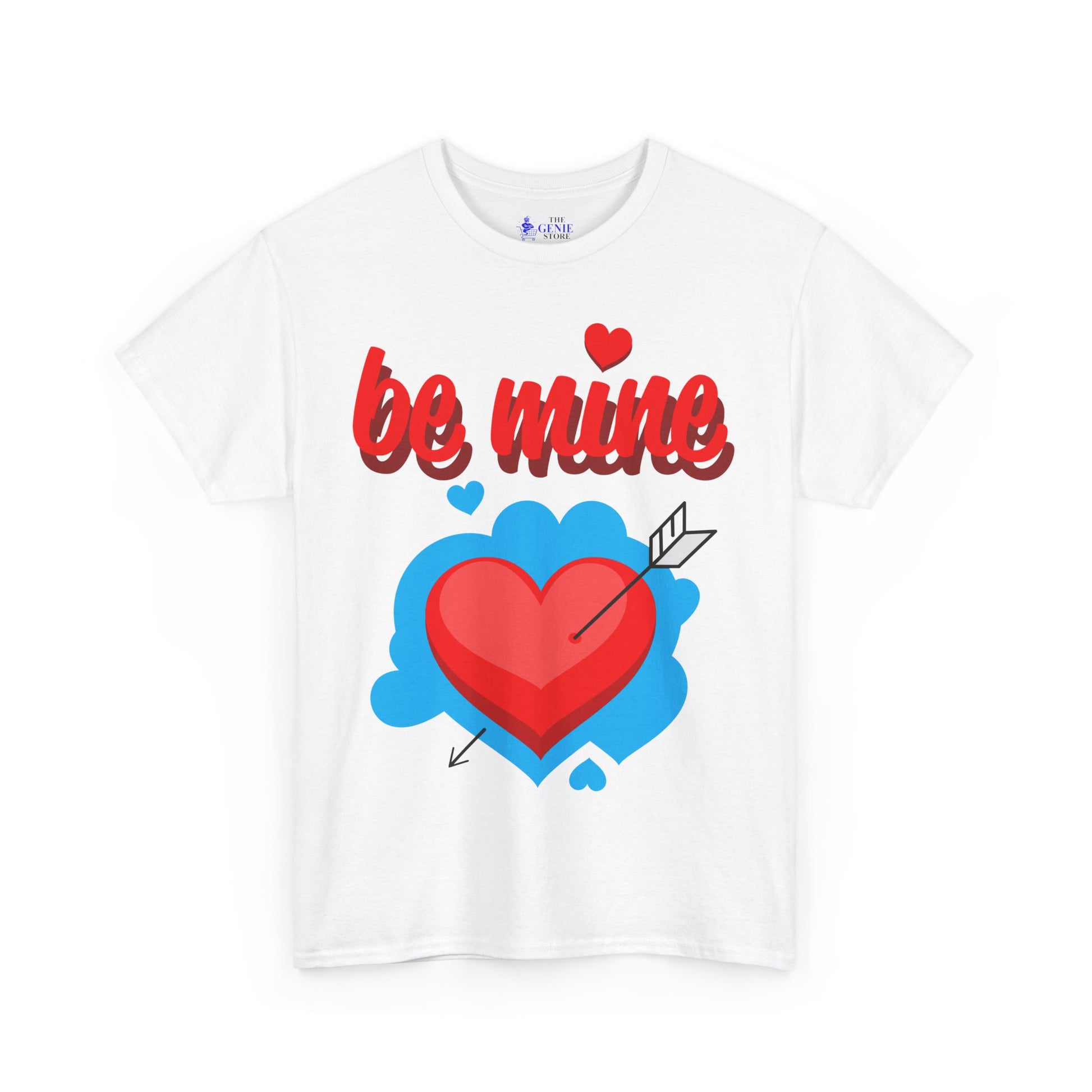 Valentine’s Day Unisex Heavy Cotton Tee with ’Be Mine’ Design Cute Gift for Her Him Couples Love Shirt Casual Wear