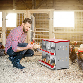 6 Compartments, 84x43x62, Sloping Roof, Disassembled, Iron, Red
