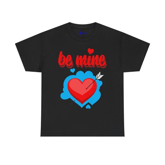 Valentine's Day Unisex Heavy Cotton Tee with 'Be Mine' Design, Cute Gift for Her, Him, Couples, Love Shirt, Cute Casual Wear