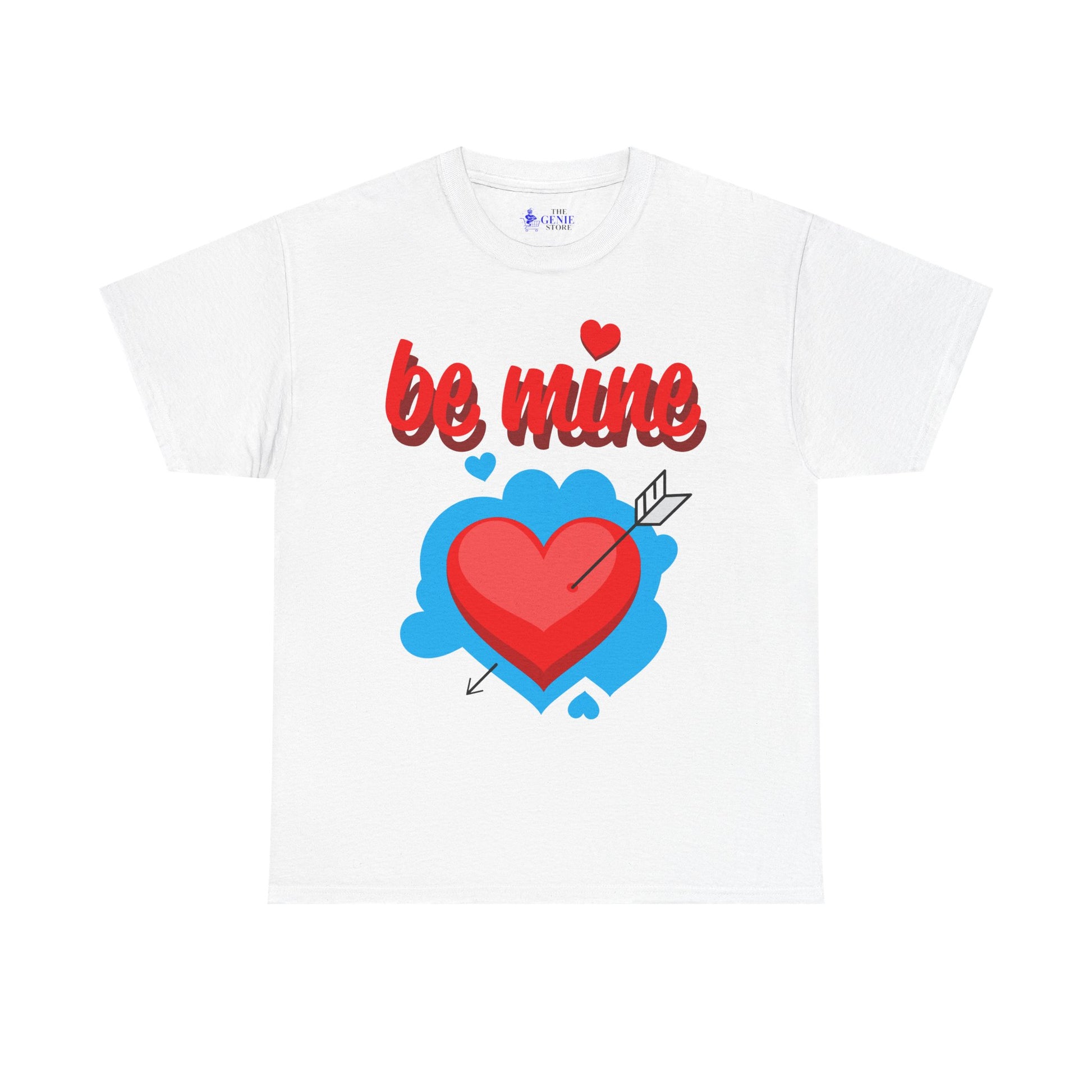 Valentine’s Day Unisex Heavy Cotton Tee with ’Be Mine’ Design Cute Gift for Her Him Couples Love Shirt Casual Wear
