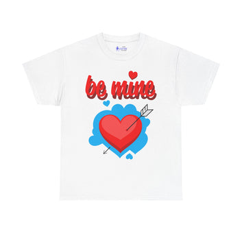 Valentine's Day Unisex Heavy Cotton Tee with 'Be Mine' Design, Cute Gift for Her, Him, Couples, Love Shirt, Cute Casual Wear