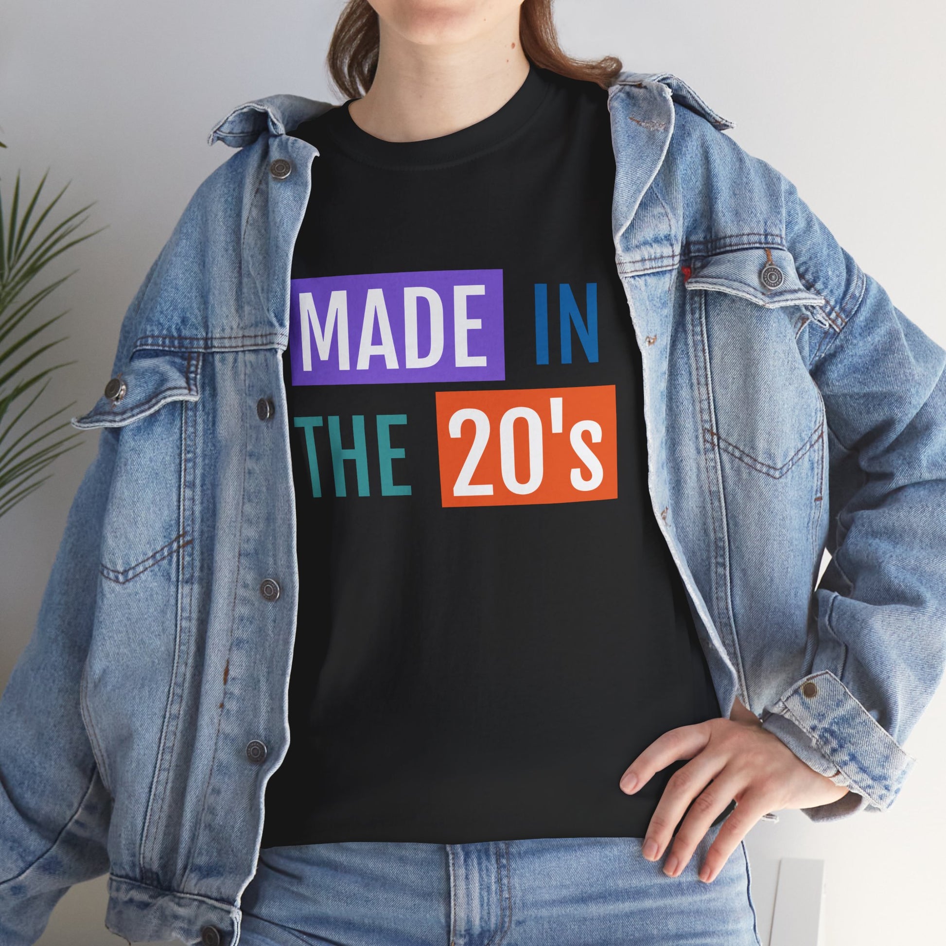 Made in the 20’s Unisex Heavy Cotton Tee Retro T Shirt Vintage Fashion Birthday Gift Casual Wear Nostalgia