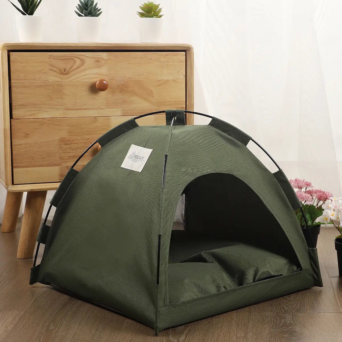Cat Tent Cooling Mat Dog House Pet Sofa Camping Bed With Cushion For Kennel Indoor Nest Pets Products