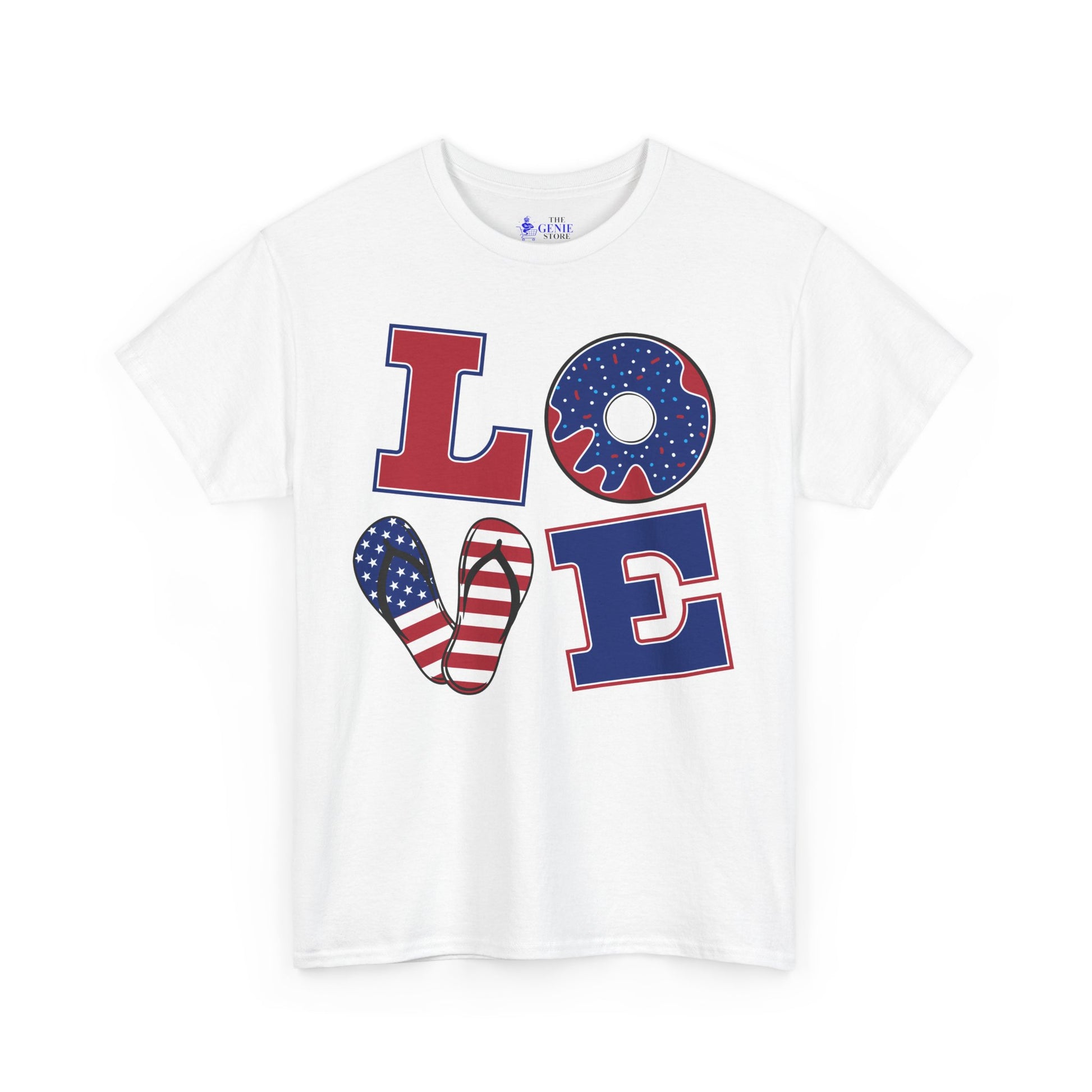 Patriotic Love Tee | 4th of July Shirt Unisex Cotton Style USA Holiday Gift for America Lovers
