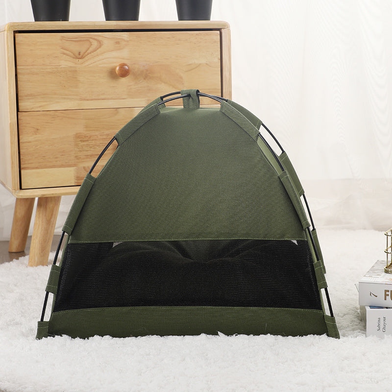 Cat Tent Cooling Mat Dog House Pet Sofa Camping Bed With Cushion For Kennel Indoor Nest Pets Products