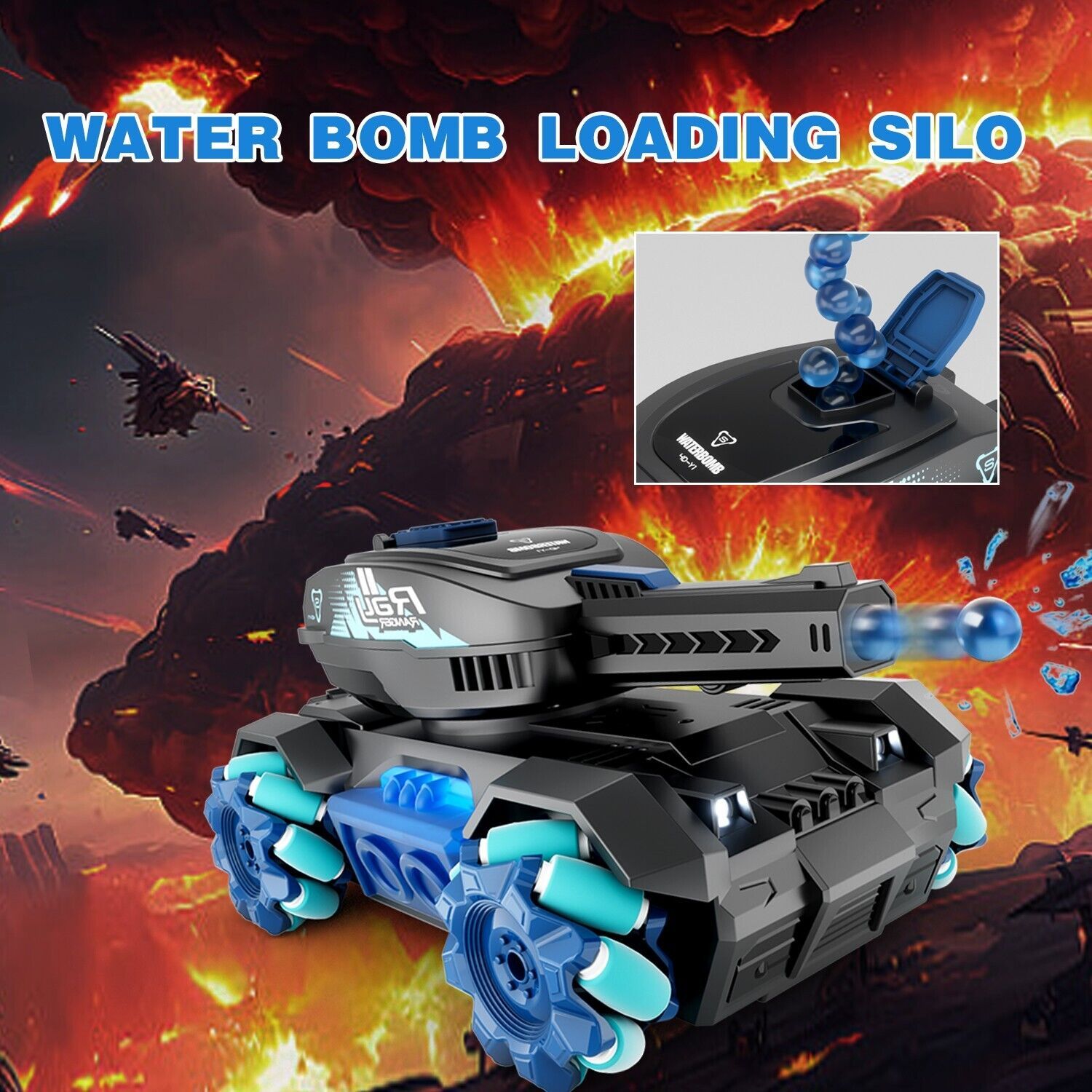 RC Tank Toys Four Wheel Drive Remote Control Car 2.4G Gesture Water Bomb As shown in the picture