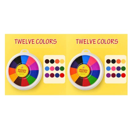 New Hot Selling Kindergarten Finger Print Mud Non toxic Washable Pigment 12Colors 2pcs