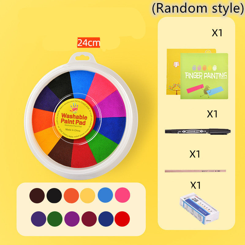 New Hot Selling Kindergarten Finger Print Mud Non toxic Washable Pigment Large 12color suit