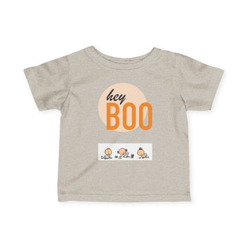 Adorable Infant Fine Jersey Tee - 'Hey Boo' Tee for Fall, Baby Showers, Halloween, or Everyday Fun!