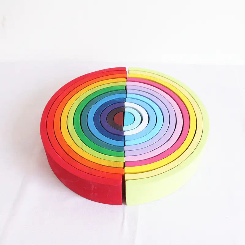 Jigsaw Puzzle Large 12 piece Arch Bridge Rainbow Building Blocks Early Childhood Education Toys