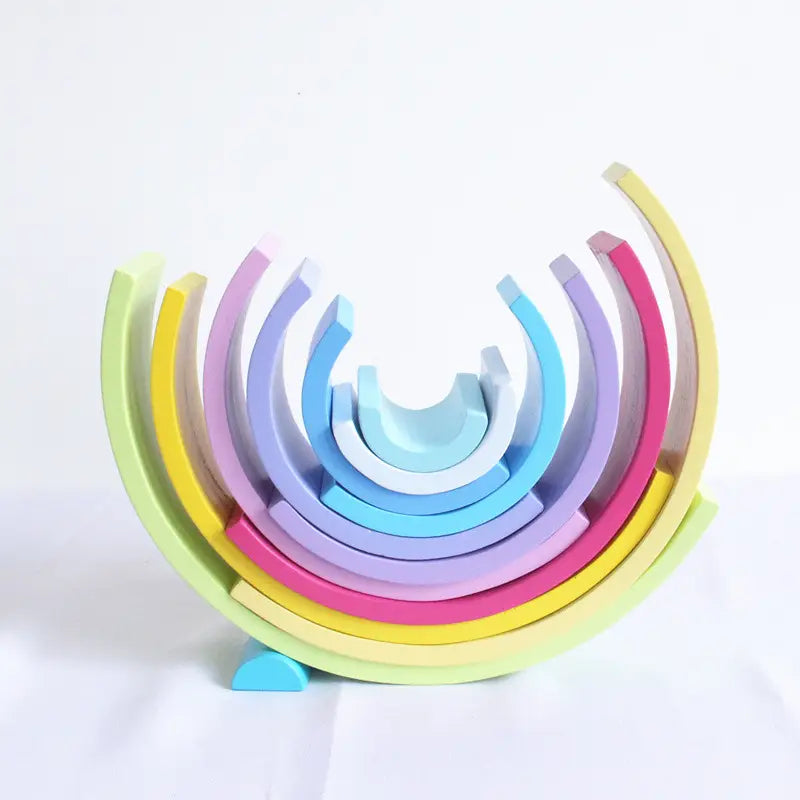 Jigsaw Puzzle Large 12 piece Arch Bridge Rainbow Building Blocks Early Childhood Education Toys