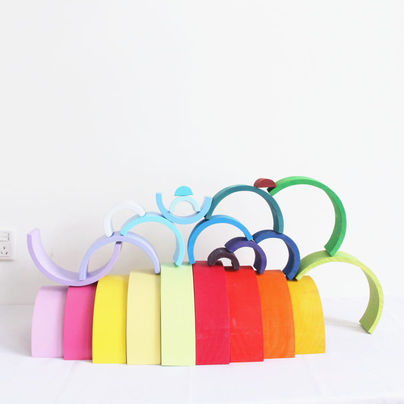 Jigsaw Puzzle Large 12 piece Arch Bridge Rainbow Building Blocks Early Childhood Education Toys