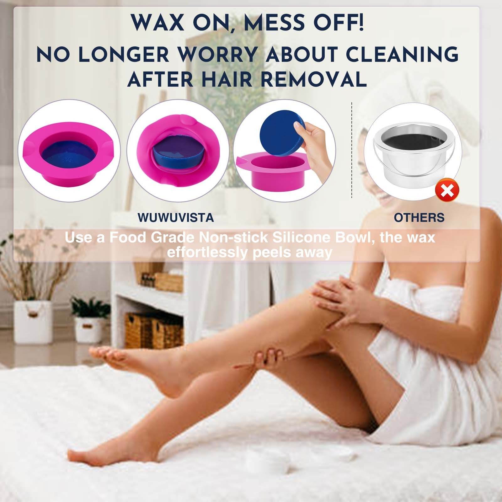 Waxing Kit WUWUVISTA 23 Items Hair Removal Wax With Warmer Beads For Face Brazilian Full Body Bikini Sensitiive Skin