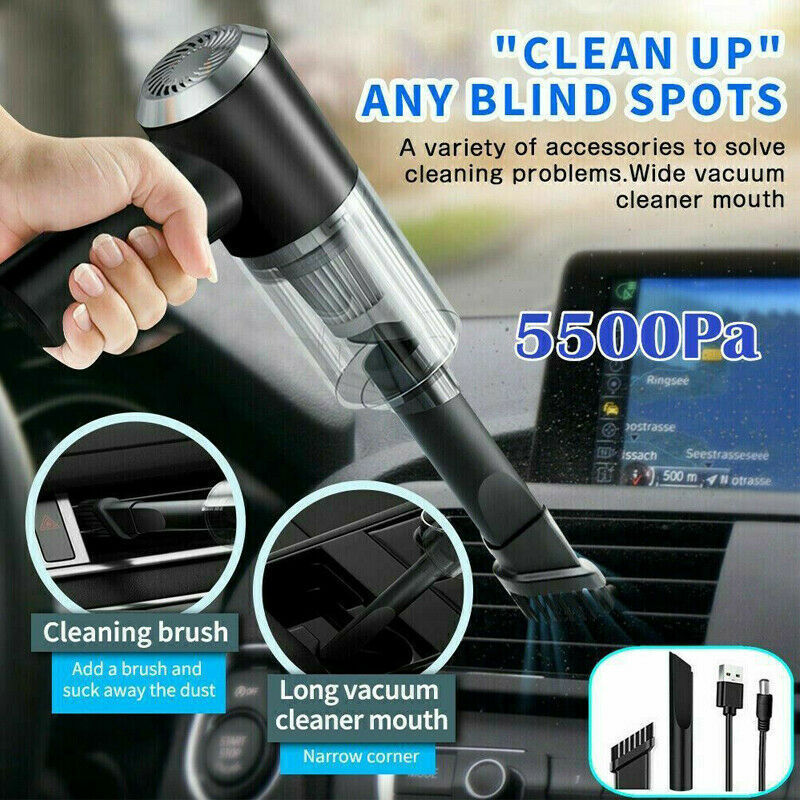 Portable Car Vacuum Cleaner Handheld High Power Cordless Hand Rechargeable Easy To Clean Interior Desktop Sofa Keyboard